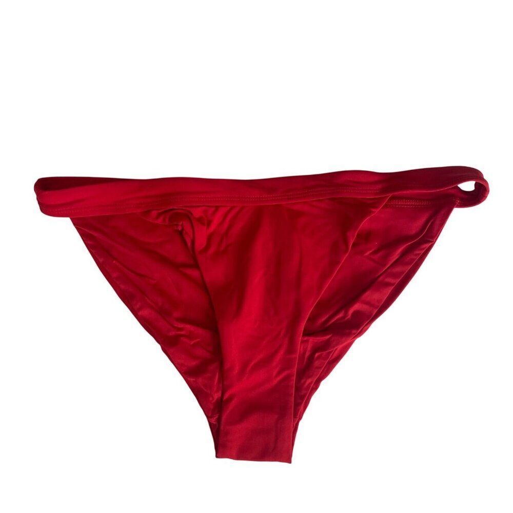 Andie The Banded Cheeky Bikini Bottom Women's XL‎ Red Lined Swim Vacation